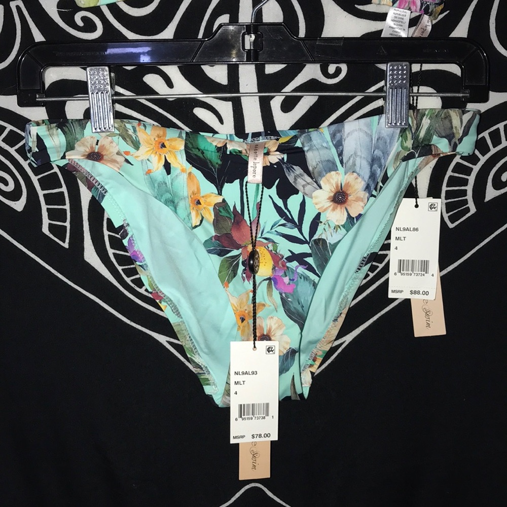 Nanette Lepore Swim size 4 green flowers print new - Picture 3 of 7